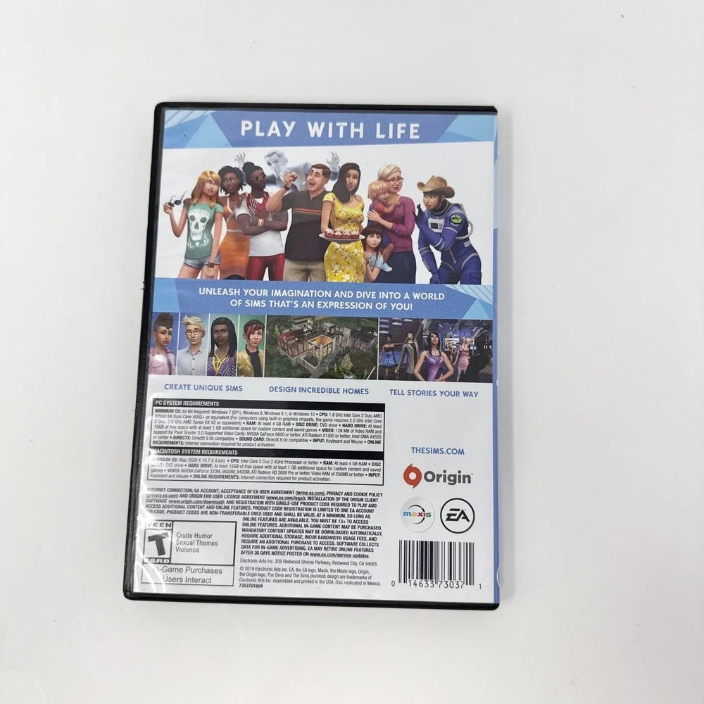 The Sims 4 PC Mac DVD-ROM 2014 Electronic Arts Maxis Life Simulation Base Game